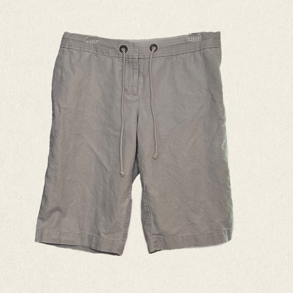 J. Crew Linen Blend City Fit Drawstring Bermuda Shorts